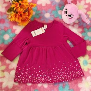 NWT Gymboree colorful hearts & dots hot pink top